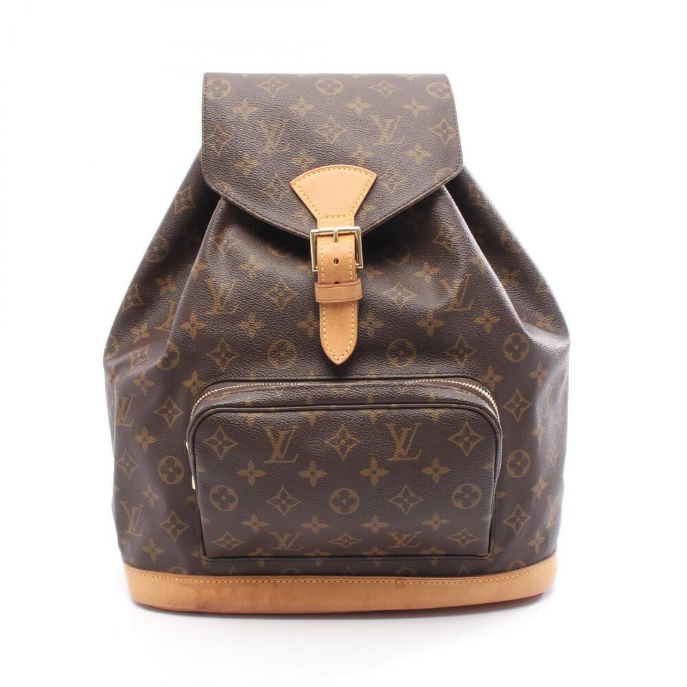 Louis Vuitton Montsouris Backpack Rucksack Canvas Leather Monogram Brown